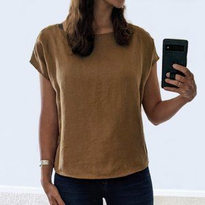 The Maybe Collection Linen Top in Ginger